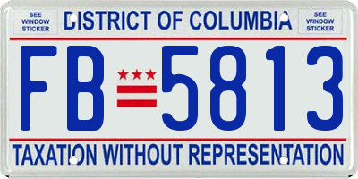 DC license plate FB5813