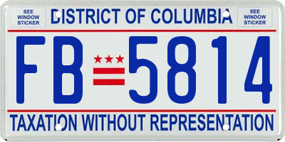 DC license plate FB5814