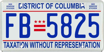 DC license plate FB5825