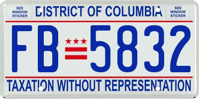 DC license plate FB5832