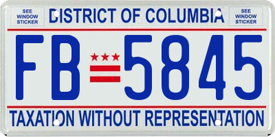 DC license plate FB5845