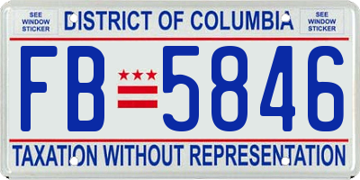 DC license plate FB5846