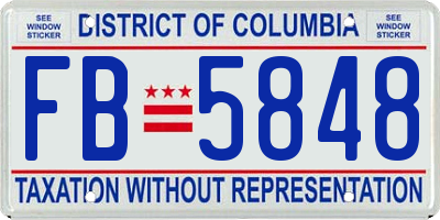 DC license plate FB5848