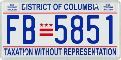 DC license plate FB5851