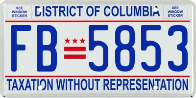 DC license plate FB5853