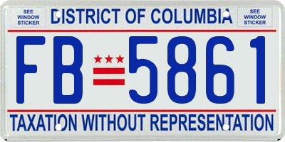 DC license plate FB5861