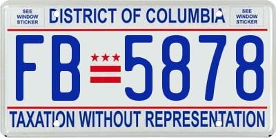 DC license plate FB5878