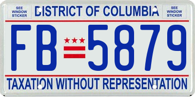 DC license plate FB5879