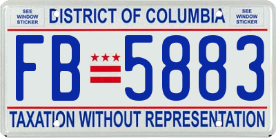 DC license plate FB5883