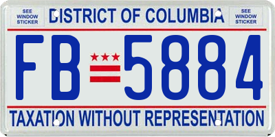 DC license plate FB5884