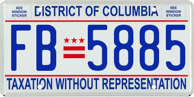 DC license plate FB5885