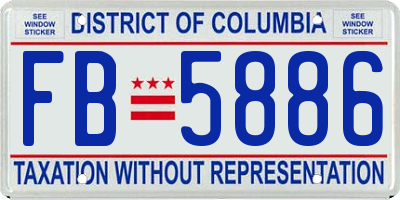 DC license plate FB5886