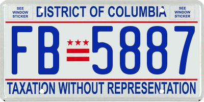 DC license plate FB5887