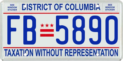 DC license plate FB5890