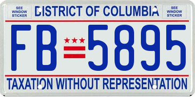 DC license plate FB5895