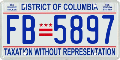 DC license plate FB5897