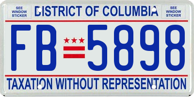 DC license plate FB5898