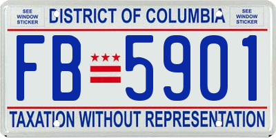 DC license plate FB5901