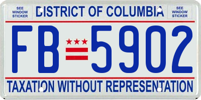 DC license plate FB5902