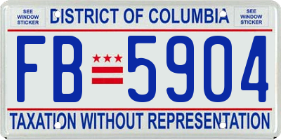 DC license plate FB5904