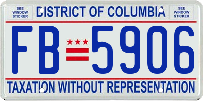 DC license plate FB5906