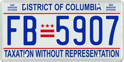 DC license plate FB5907