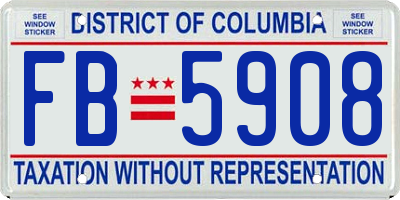 DC license plate FB5908