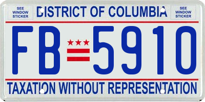 DC license plate FB5910