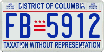 DC license plate FB5912