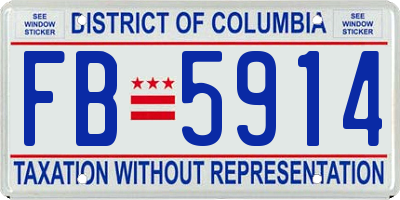 DC license plate FB5914