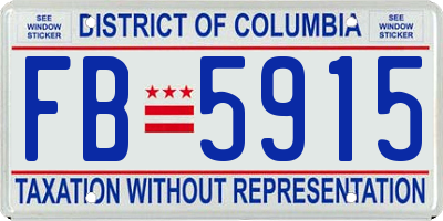 DC license plate FB5915