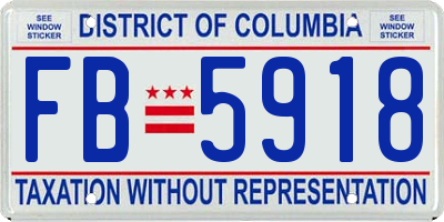 DC license plate FB5918