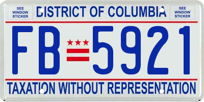 DC license plate FB5921