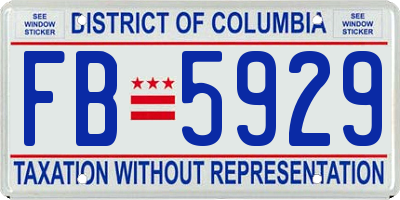 DC license plate FB5929