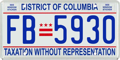 DC license plate FB5930