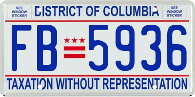 DC license plate FB5936