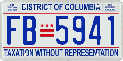 DC license plate FB5941