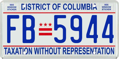 DC license plate FB5944