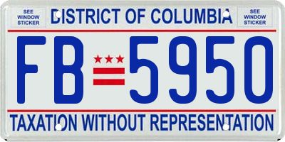 DC license plate FB5950