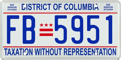 DC license plate FB5951