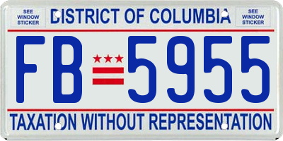 DC license plate FB5955