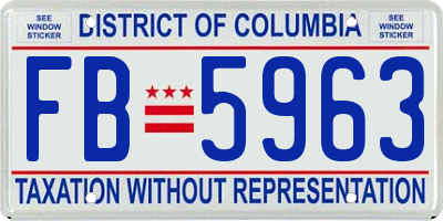 DC license plate FB5963