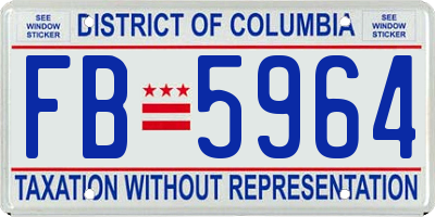 DC license plate FB5964