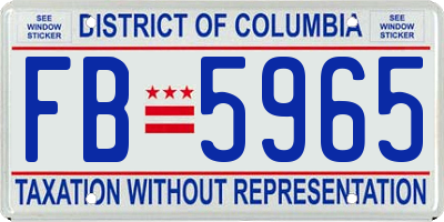 DC license plate FB5965