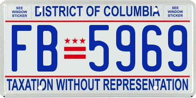 DC license plate FB5969