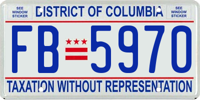 DC license plate FB5970