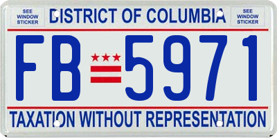 DC license plate FB5971