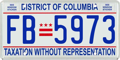 DC license plate FB5973