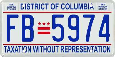 DC license plate FB5974