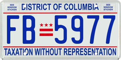 DC license plate FB5977